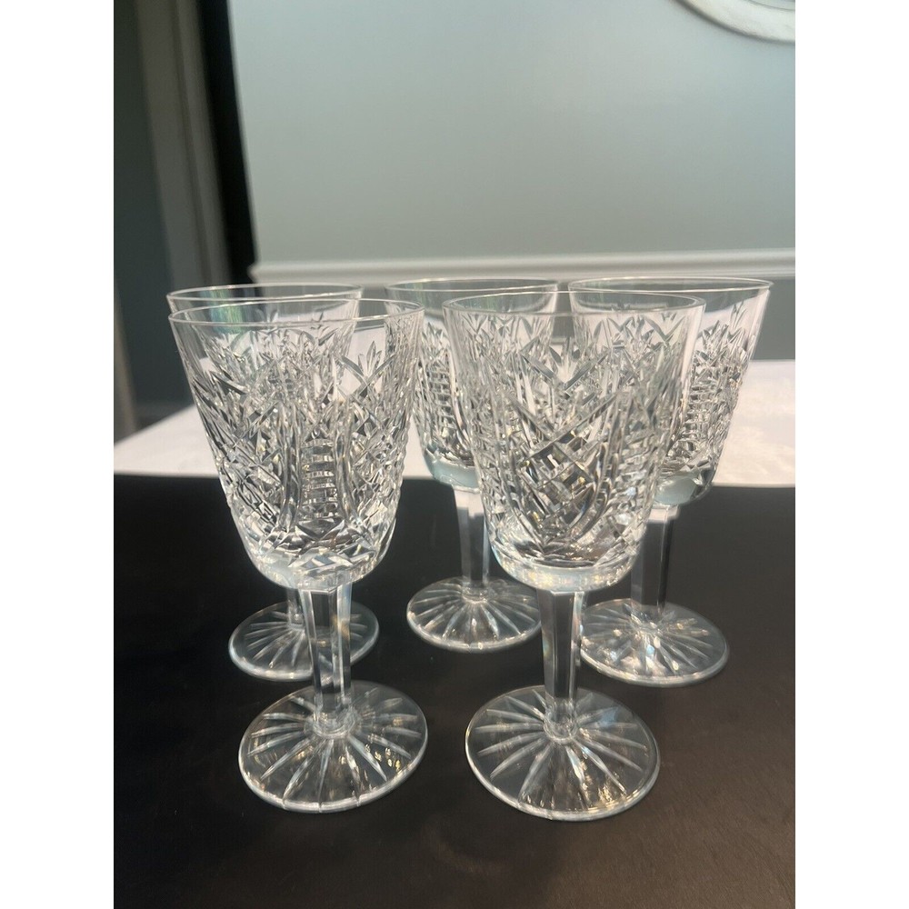 Set of 5 Waterford Crystal Wine Glasses Markings on Bottom